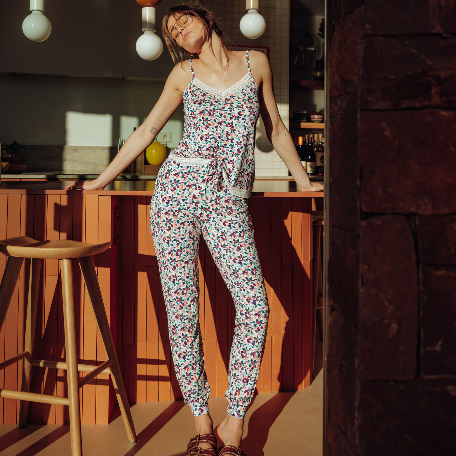 CAMILLE Pantalon de pyjama MULTICO BLANC