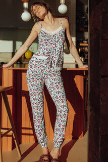 CAMILLE Pantalon de pyjama MULTICO BLANC
