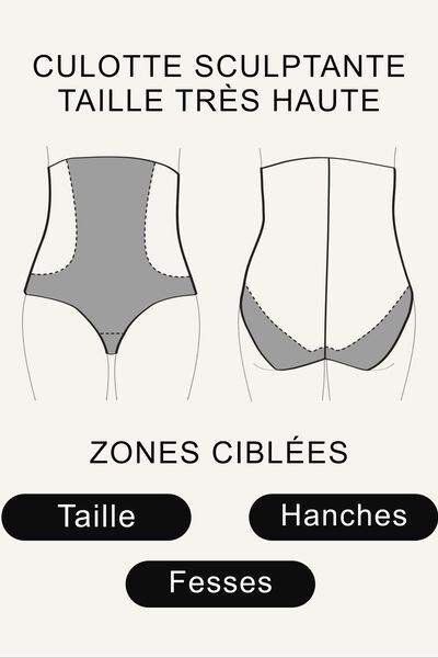 CULOTTE TRES HAUTE MICROFIBRE NOIR
