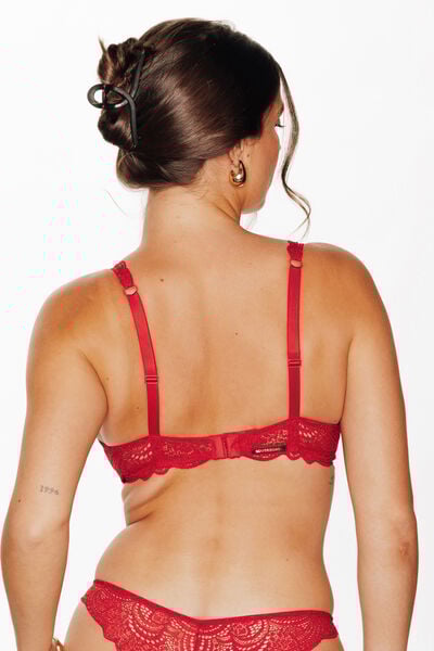 DENTELLE SOUTIEN-GORGE AMPLI FOULARD DENTELLE ROUGE