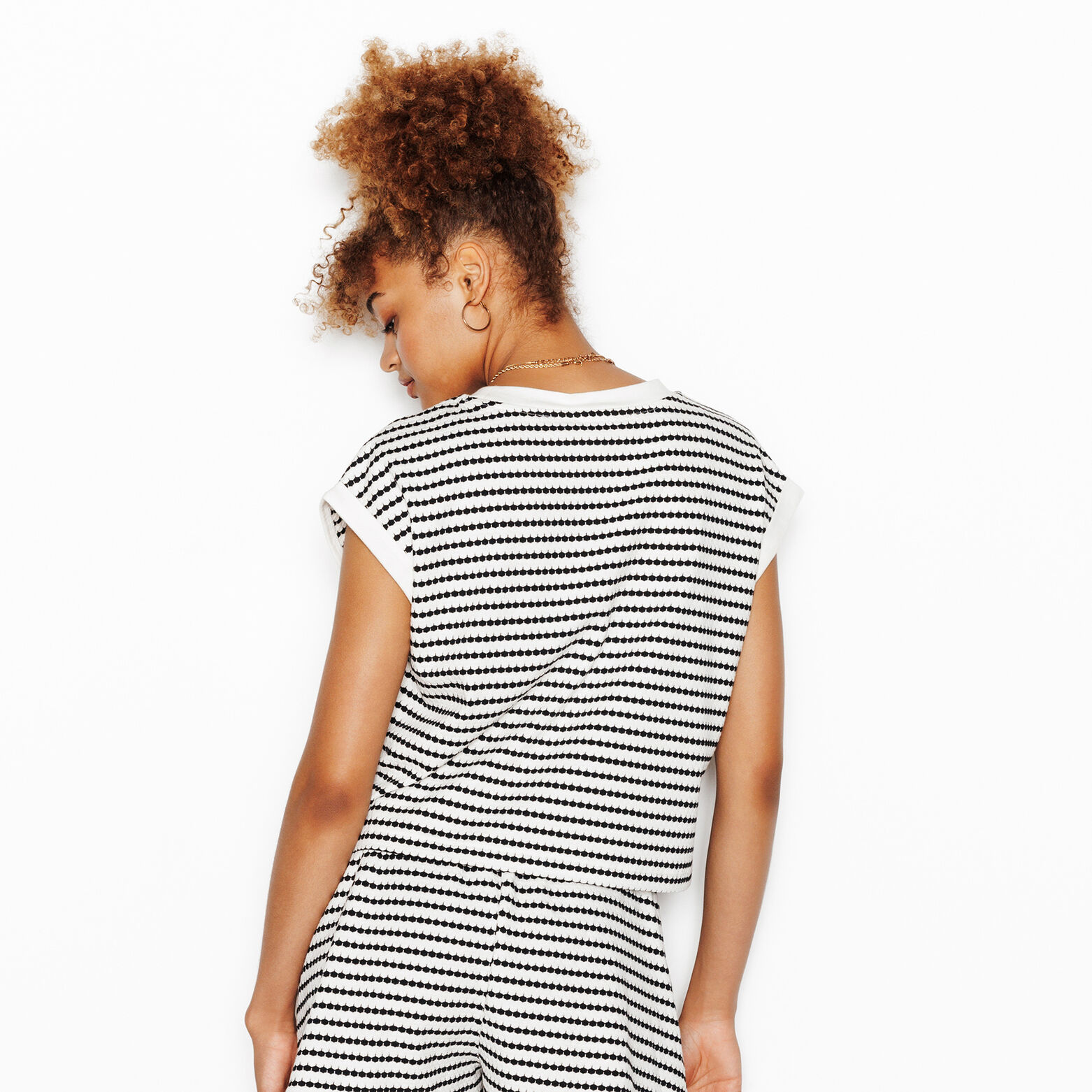 PAVANE TSHIRT MANCHES COURTES MULTICO BLANC