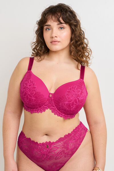 DONA+ SOUTIEN-GORGE AMPLIFORME DENTELLE FUCHSIA