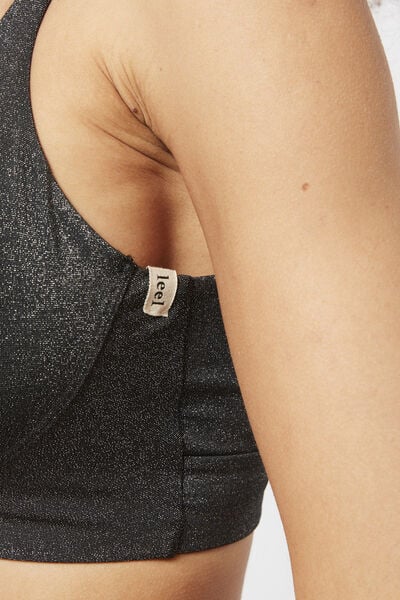 BRASSIERE MAILLE PAILLETEE NOIRE NOIR