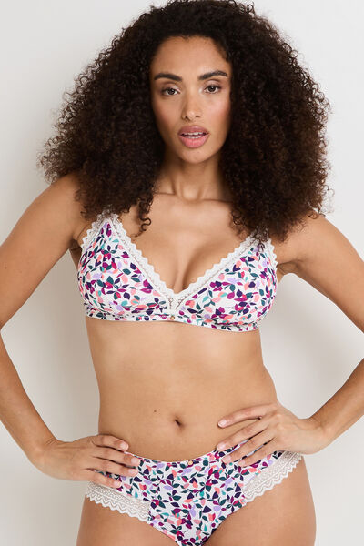 DOUCE SOUTIEN-GORGE SANS ARMATURES MICROFIBRE MULTICO BLANC