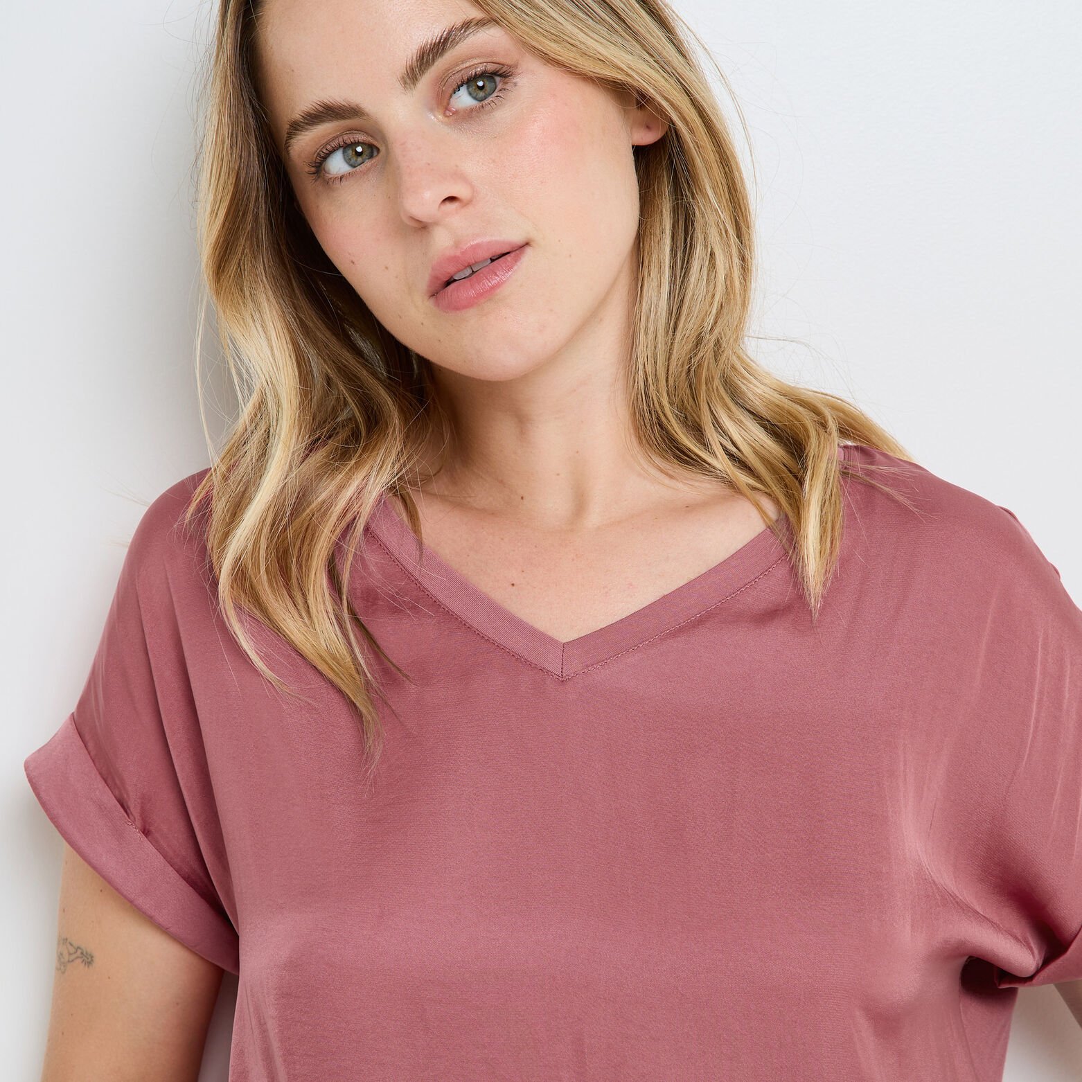 HEASY TEE-SHIRT MANCHES COURTES ROSE