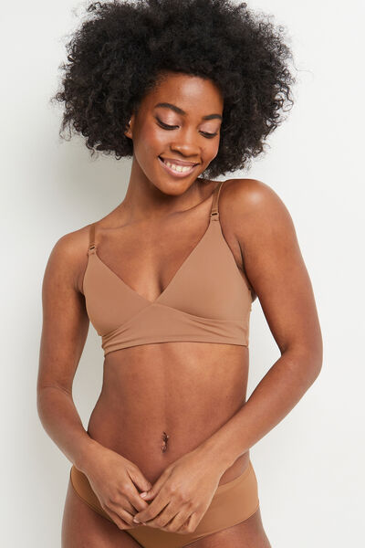 SOUTIEN-GORGE SANS ARMATURES MICROFIBRE PEAU BRONZEE