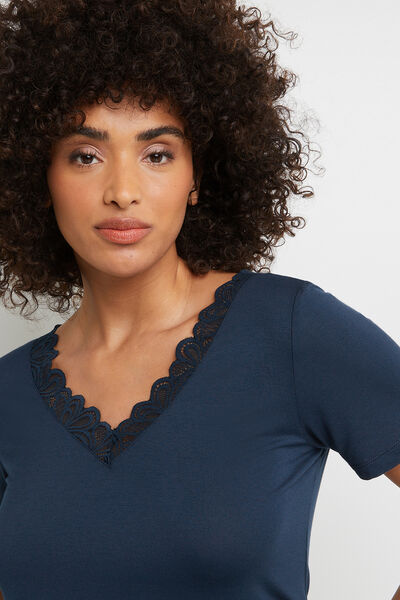 SYARA TEE SHIRT MANCHES COURTES MARINE