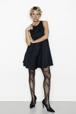 Collants Résille Cancan 30 Deniers - Rouge Gorge - Noir - Taille 5/6