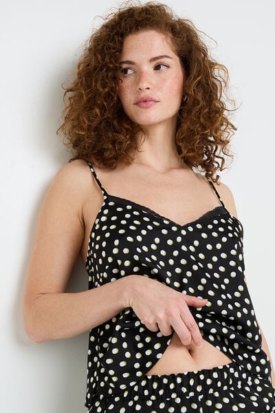 Top satin MULTICO NOIR