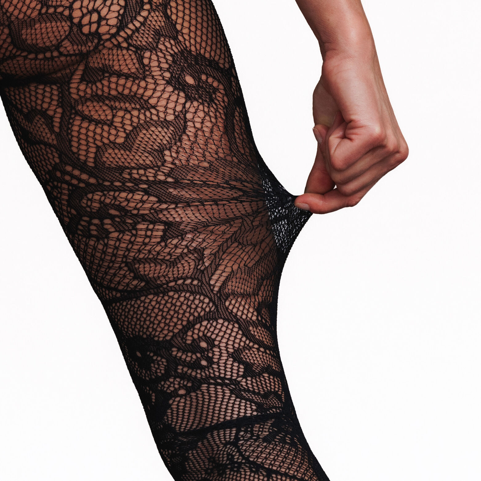 JUPON COLLANT DENTELLE 40 DENIERS NOIR