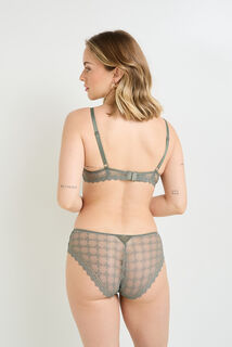 GAELLE SHORTY DENTELLE ET MICROFIBRE KAKI