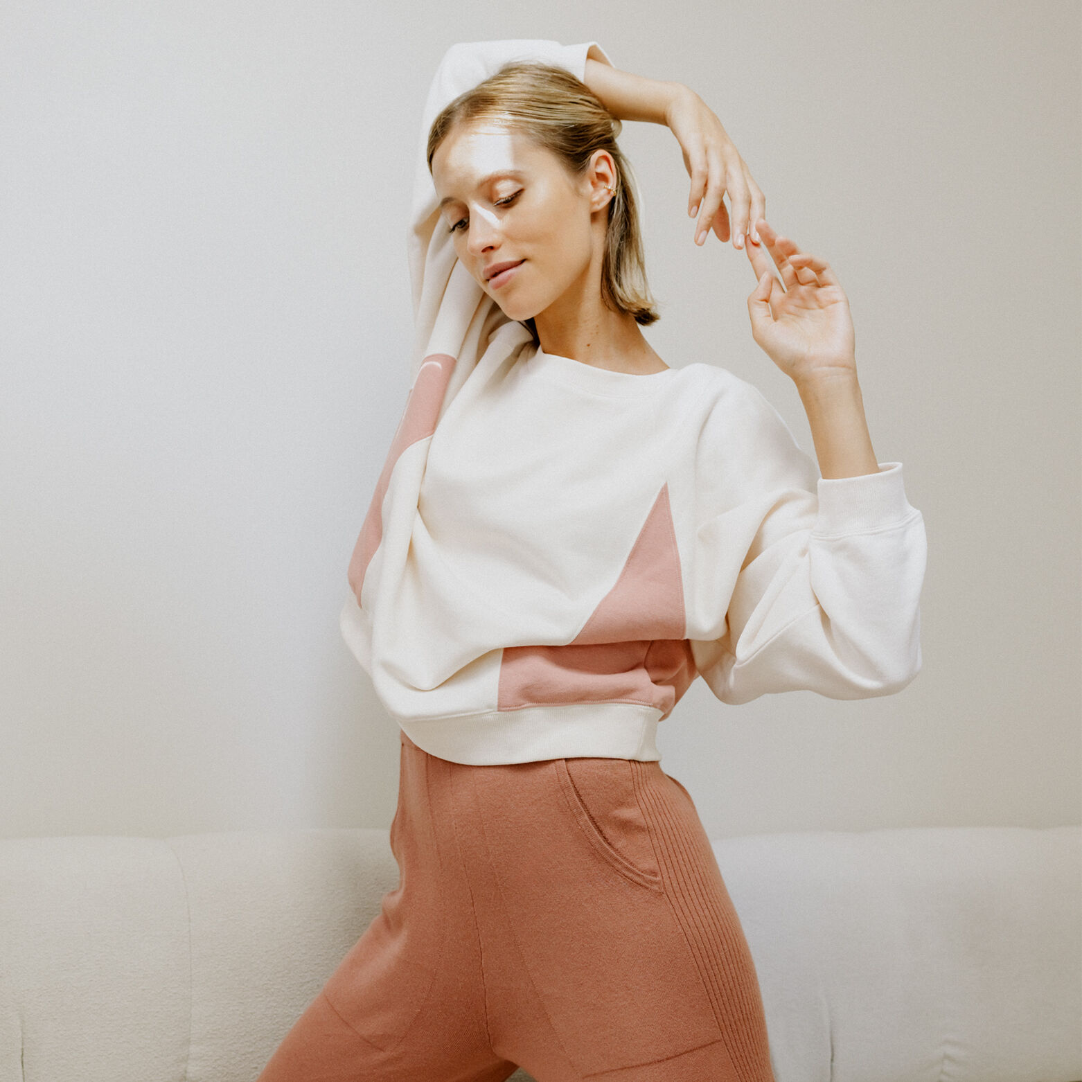 FRENCH SWEAT MANCHES LONGUES  ECRU