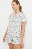 BEACH CHEMISE IMPRIME MULTICO BLEU