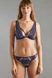 BELLA TANGA TULLE BRODE MULTICO BLEU