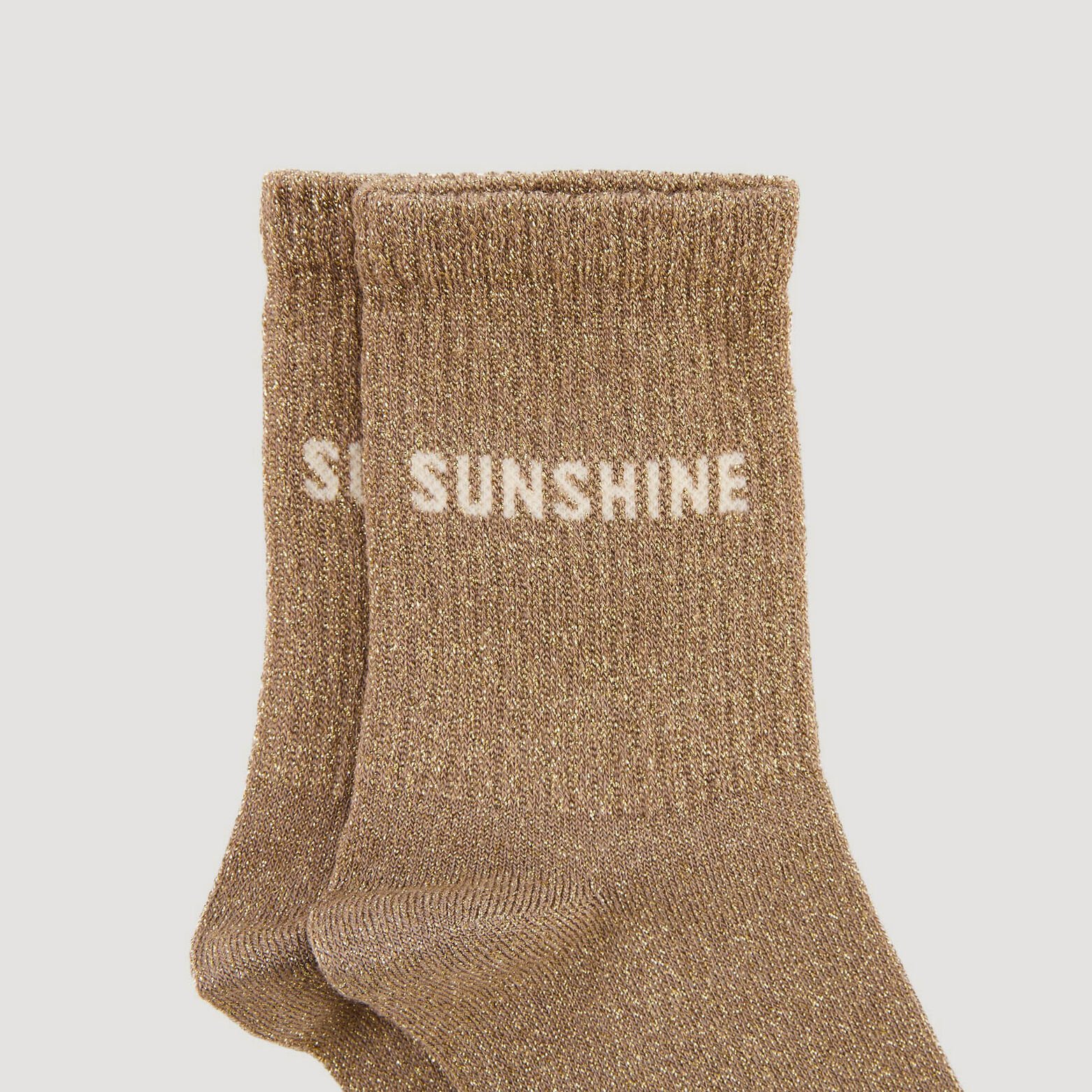 MOTIF PAIRE DE CHAUSSETTES LUREX MARRON