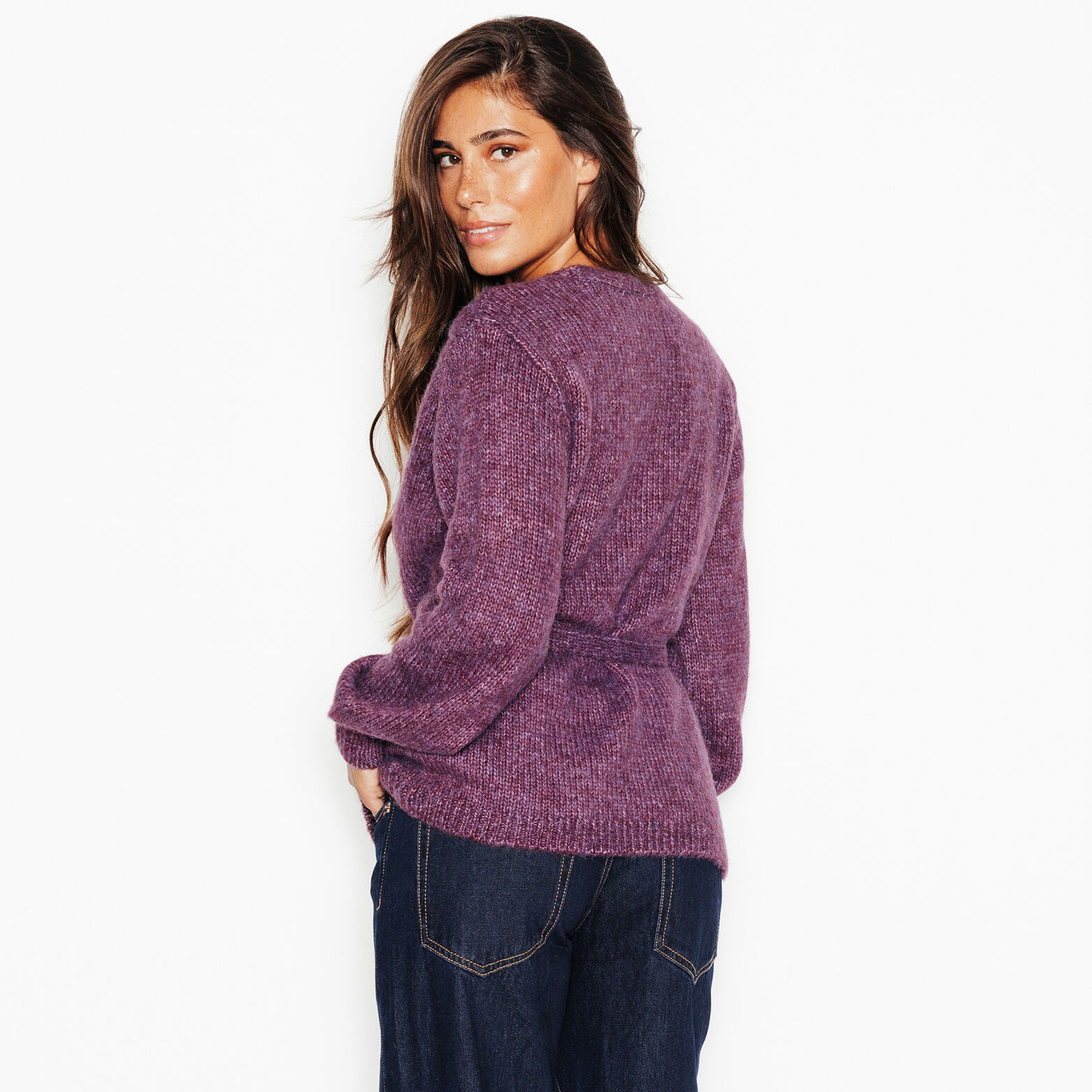 JANAIS GILET EN TRICOT BORDEAUX