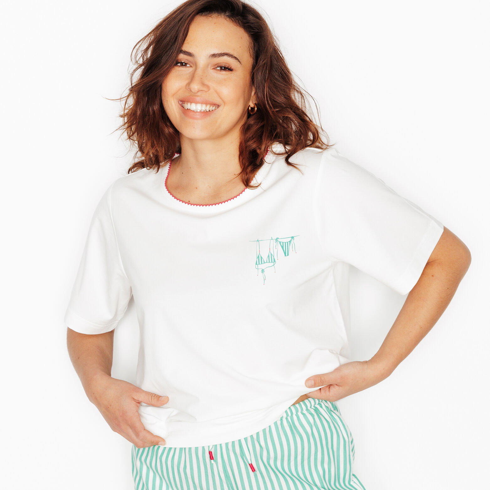 ITALIA T-SHIRT MANCHES COURTES BLANC