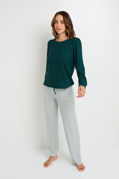PANTALON DE PYJAMA MULTICO VERT