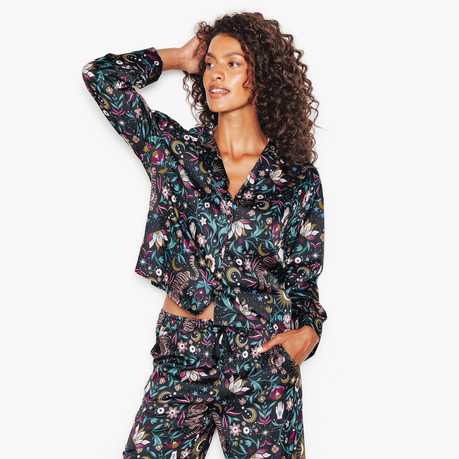JEMINA CHEMISE DE PYJAMA MULTICO NOIR