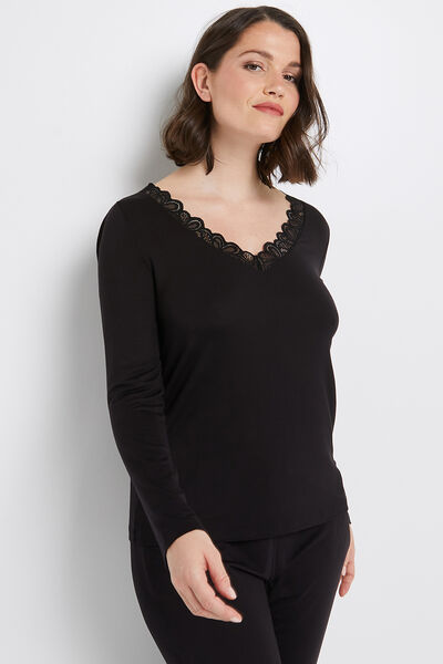SYARA TEE SHIRT MANCHES LONGUES NOIR