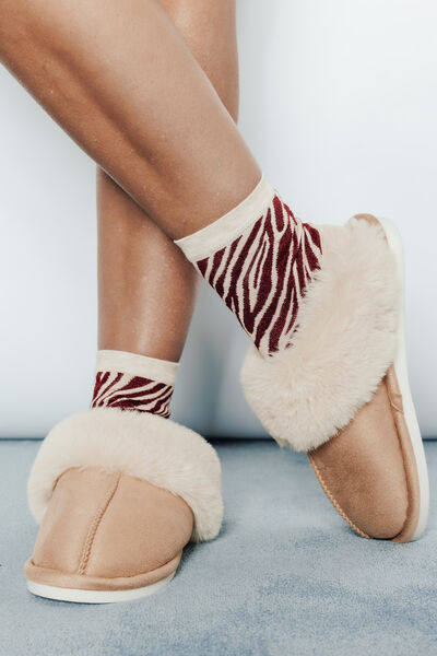CHAUSSONS FEMME MULES MARRON
