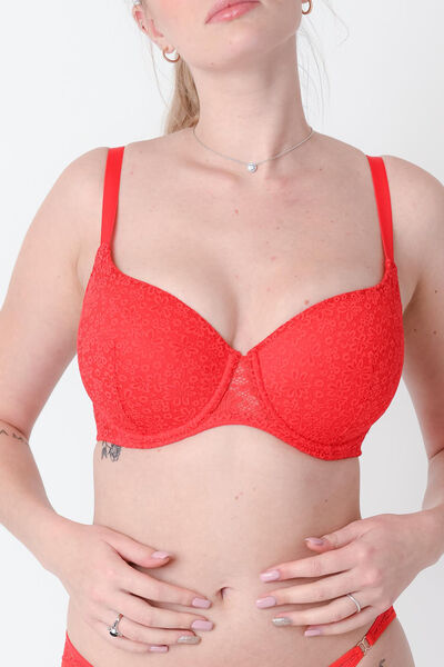 Soutien-gorge coques armatures ROUGE