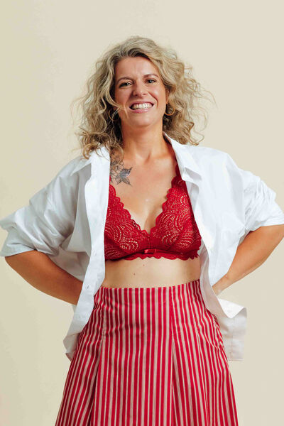 DENTELLE Soutien-gorge Post opératoire Triangle ROUGE