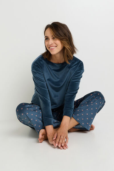 FLUFFY TEE-SHIRT MANCHES LONGUES PETROLE