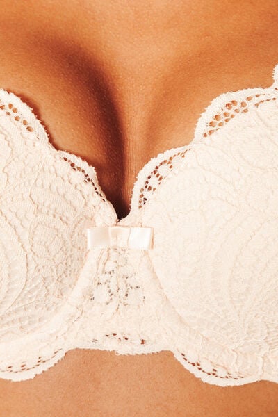 SOUTIEN-GORGE AMPLI DENTELLE POUDRE