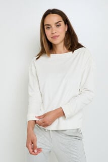 FLUFFY TEE-SHIRT MANCHES LONGUES ECRU