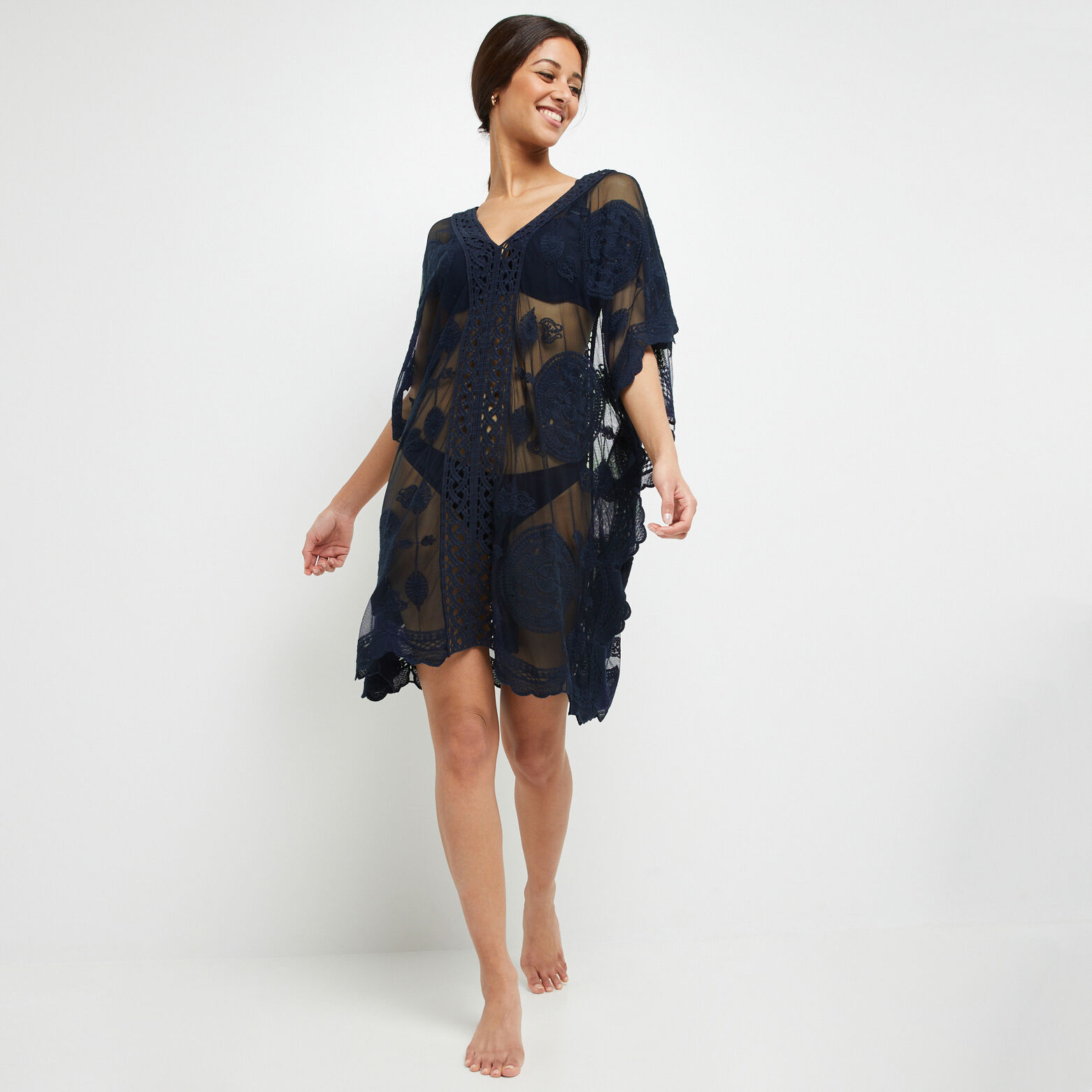 IGGY BEACHWEAR TUNIQUE BRODEE MARINE