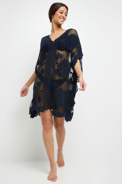 BEACHWEAR TUNIQUE BRODEE MARINE