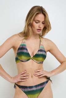NUANCE Maillot de bain triangle plunge MULTICO VERT