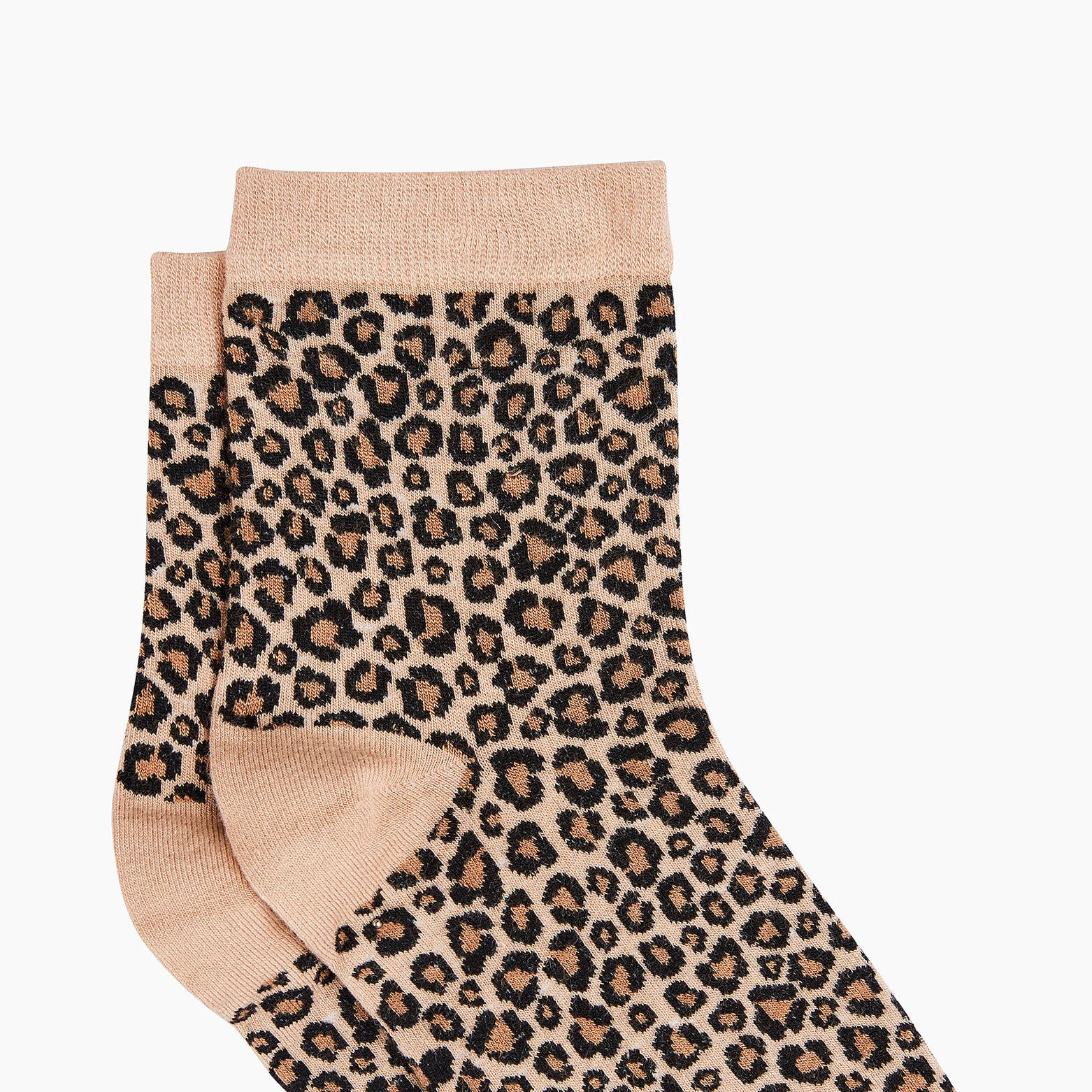 CARAMEL PAIRE DE CHAUSSETTES LEOPARD MULTICO MARRON