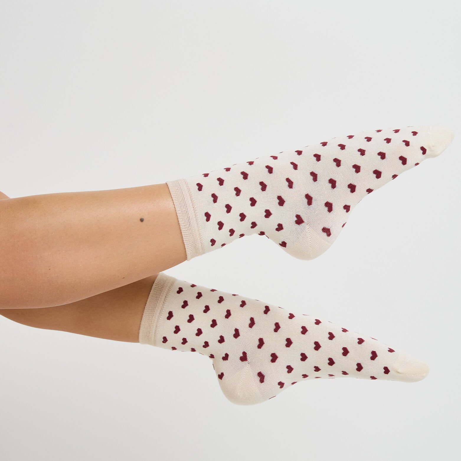 MELODIE CHAUSSETTES COEURS MULTICO BLANC