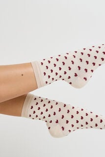 MELODIE CHAUSSETTES COEURS MULTICO BLANC