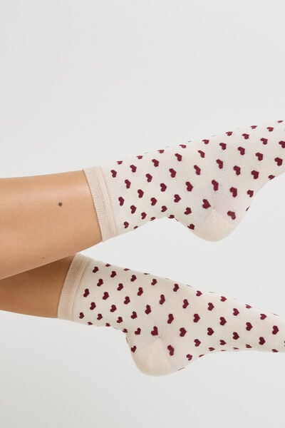 CHAUSSETTES COEURS MULTICO BLANC