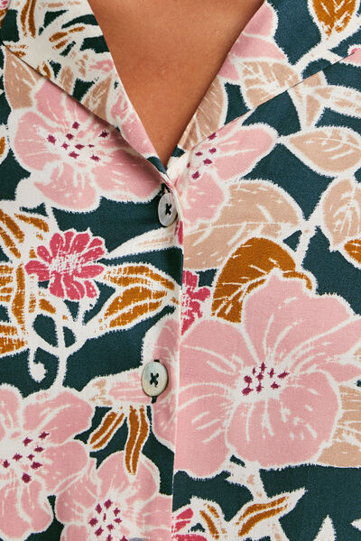 CHEMISE DE PYJAMA VISCOSE VERT/ROSE