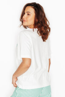 ITALIA T-SHIRT MANCHES COURTES BLANC