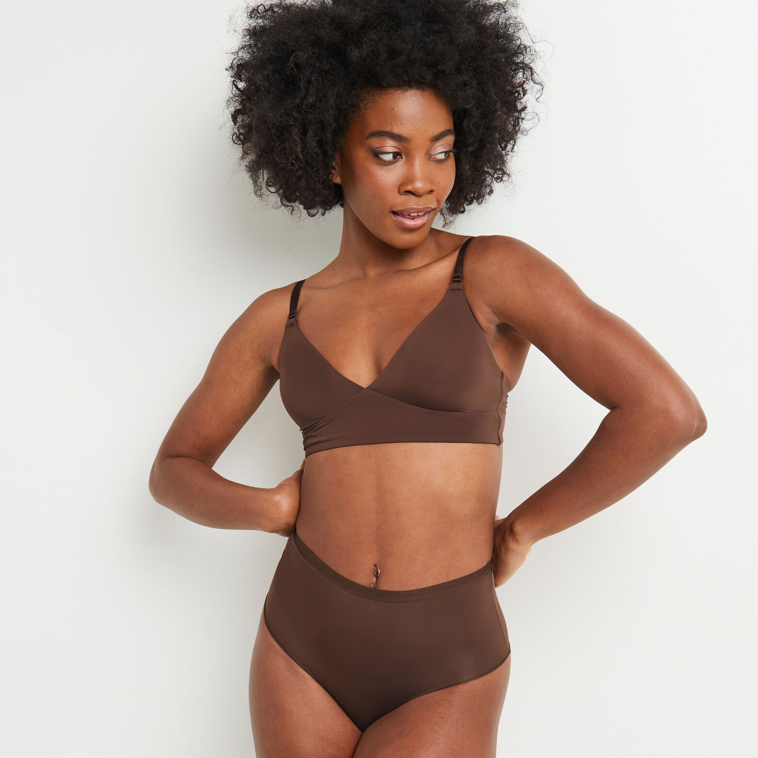 PERFECT CULOTTE TAILLE HAUTE MICROFIBRE MARRON