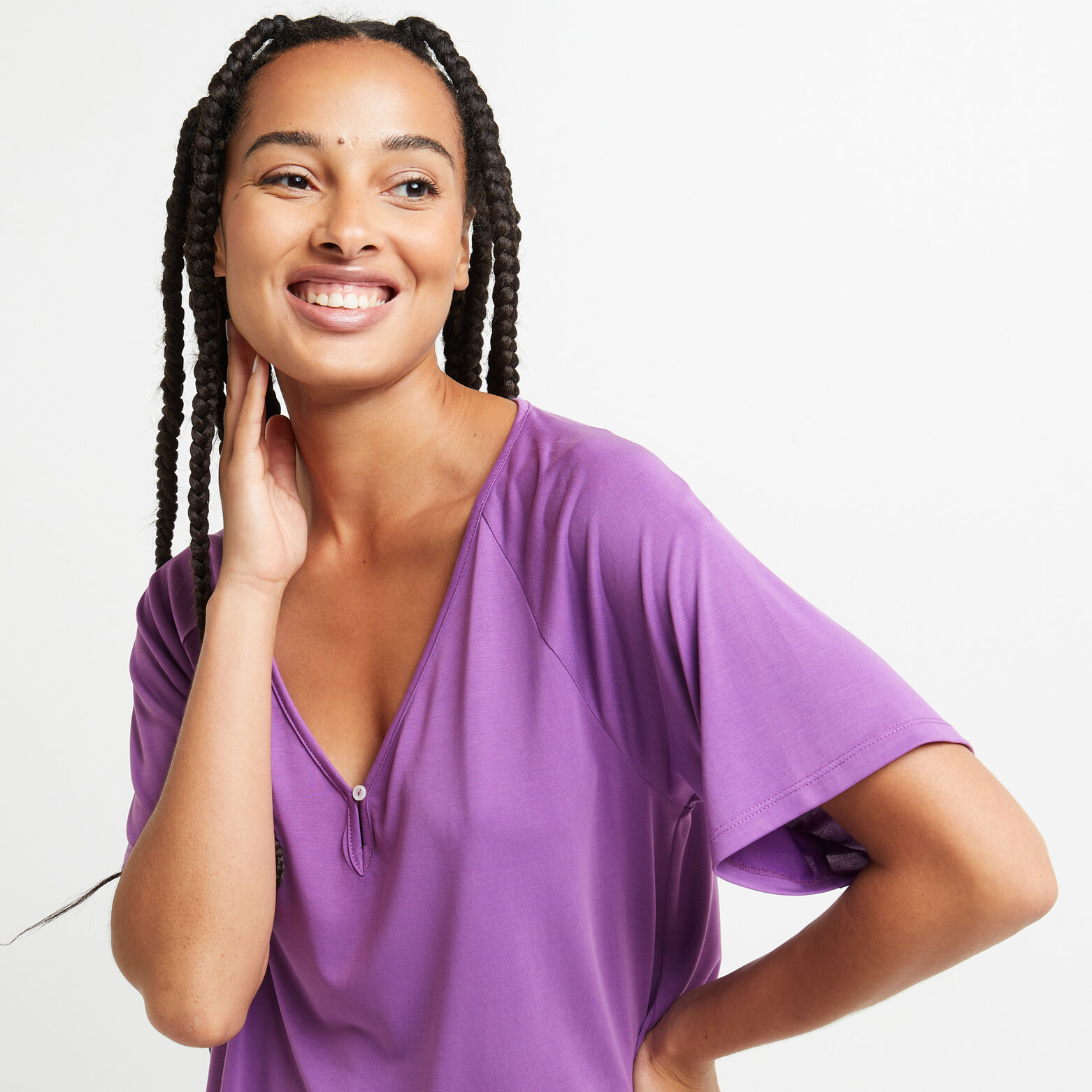 CLEM TEE-SHIRT MANCHES COURTES SATIN FUCHSIA