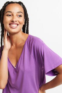 CLEM TEE-SHIRT MANCHES COURTES SATIN FUCHSIA