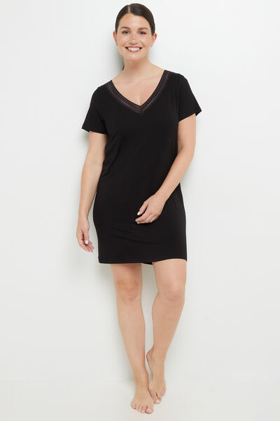 CAMILLE NUISETTE MANCHES COURTES VISCOSE NOIR