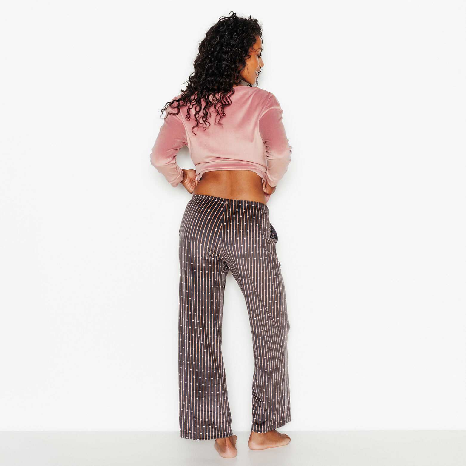 FLUFFY PANTALON DE PYJAMA VELOURS MULTICO GRIS