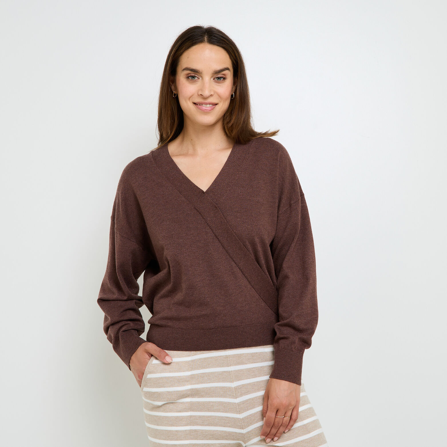 FEERIE PULL EN TRICOT MARRON