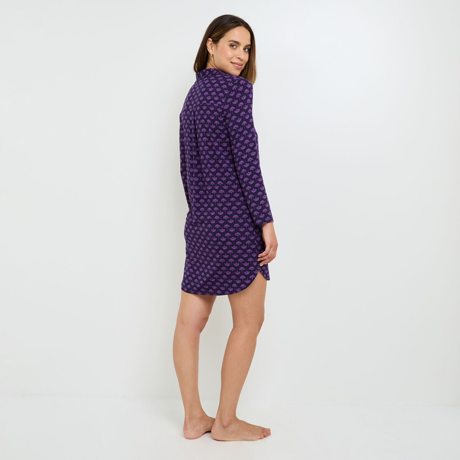 CAMILLE Chemise de nuit manches longues MULTICO ROSE