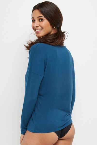 BAMBOU T-SHIRT MANCHES LONGUES PETROLE