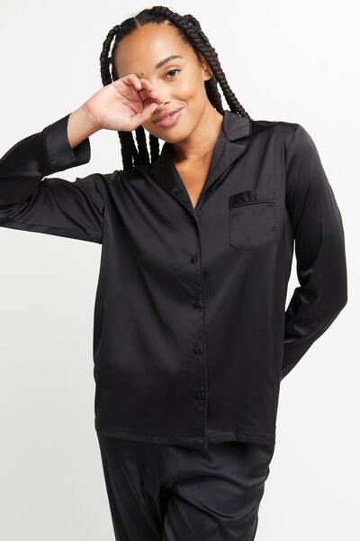 VESTE SATIN NOIR
