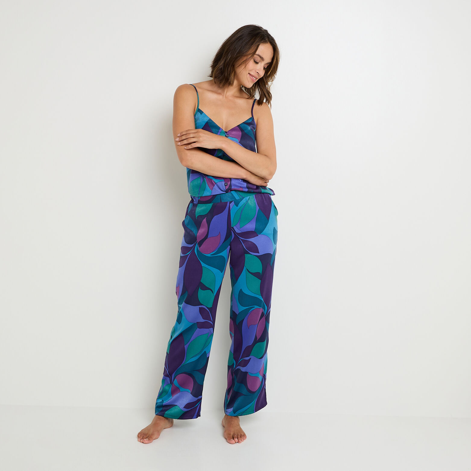 Ensemble FIDJI top & pantalon satin