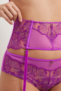 DARLING SERRE TAILLE TULLE BRODE VIOLET